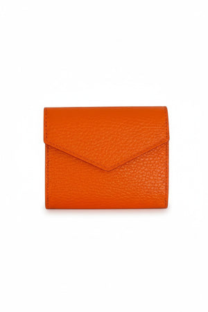 LE BORSETTE LEATHER FOLDOVER WALLET in brown pebbled leather with an envelope-style flap.