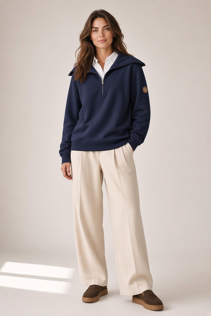 SAVE THE DUCK - HINATA HALF ZIP TOP IN NAVY - Fearrington Village