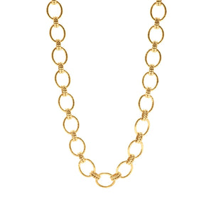 The CAPUCINE DE WULF Cleopatra Grande Link Necklace features bold, round interlocking links in polished 18K gold, shown against a white background.