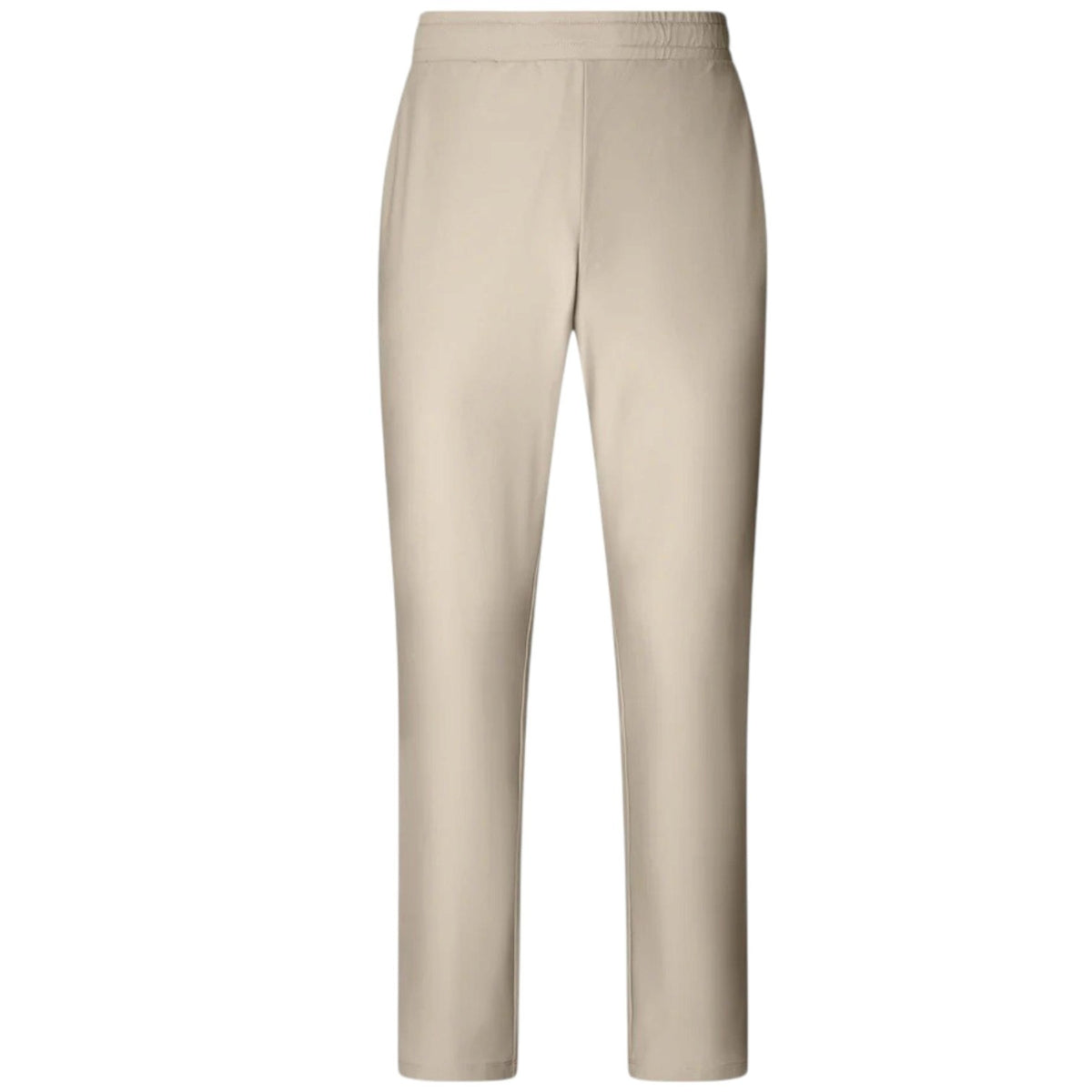 SAVE THE DUCK - MICHAEL PANTS: Beige, lightweight quick-dry trousers with an elastic waistband and straight-leg fit by SAVE THE DUCK, displayed from the front against a neutral background.