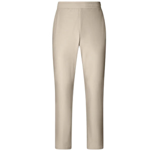 SAVE THE DUCK - MICHAEL PANTS: Beige, lightweight quick-dry trousers with an elastic waistband and straight-leg fit by SAVE THE DUCK, displayed from the front against a neutral background.