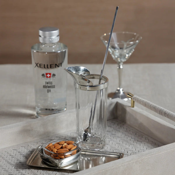 ST. ANTON PEWTER AND GLASS SHAKER WITH STIRRER - Fearrington Village