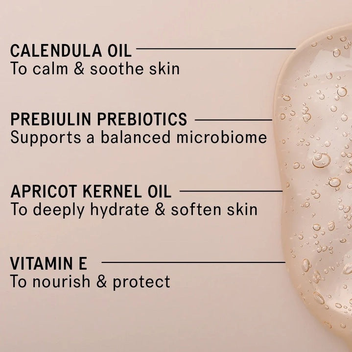 A teal tube labeled “AKT - BODY WASH CONCENTRATE HALCYON SUMMERS” from AKT LONDON, a microbiome-friendly and concentrated body wash, stands in front of its matching box on a beige surface with soft shadows in the background.