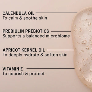 A teal tube labeled “AKT - BODY WASH CONCENTRATE HALCYON SUMMERS” from AKT LONDON, a microbiome-friendly and concentrated body wash, stands in front of its matching box on a beige surface with soft shadows in the background.