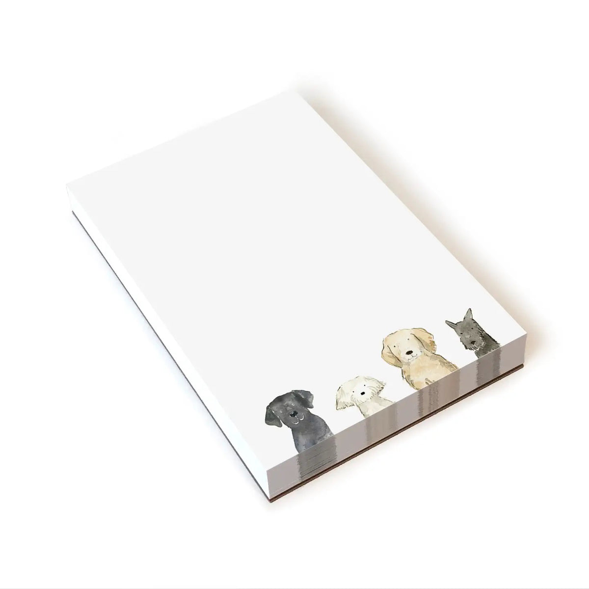 Explore the minimalist charm of the E. FRANCES PAPER - DOG DAYS NOTEPAD, featuring four adorable dogs in varying colors and sizes at the bottom. These playful pups add a delightful touch to your quality stationery collection.