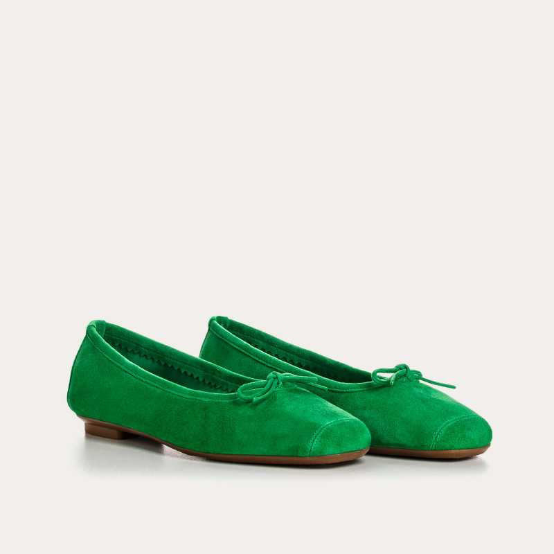 REQINS - HARMONY SUEDE BALLERINA FLATS IN GAZON GREEN - Fearrington Village REQINS - HARMONY SUEDE BALLERINA FLATS IN GAZON GREEN - Fearrington Village