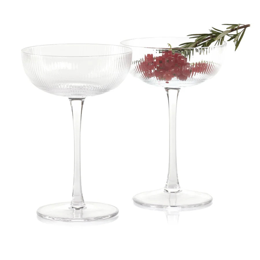 The ZODAX OPTIC DESIGN MARTINI GLASS, with its wide, shallow bowl and slender stem, stands upright against a white background—ideal for modern bars or as an elegant martini glass alternative.