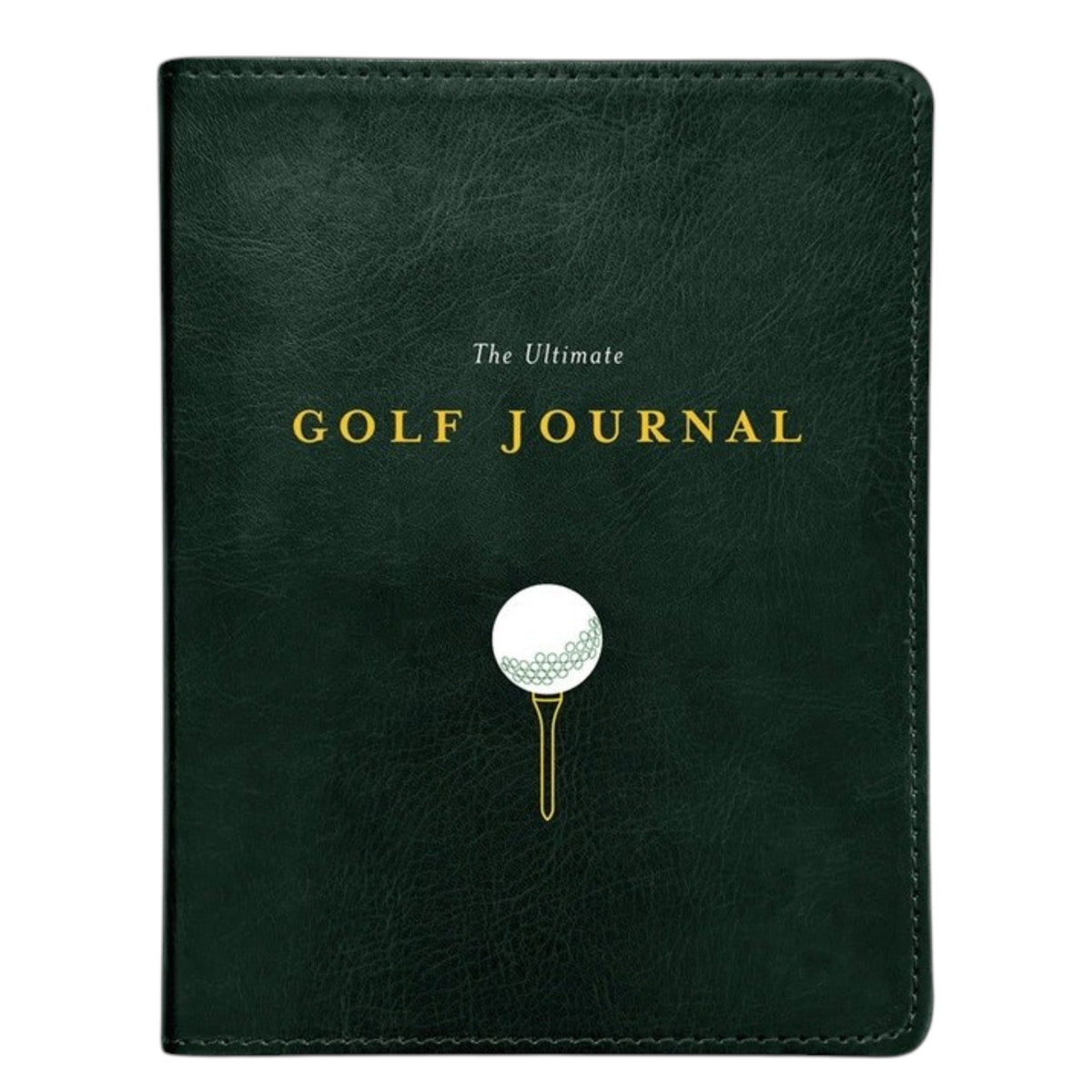 THE ULTIMATE GOLF JOURNAL BY LISA BACH from CHRONICLE BOOKS lets golfers log dates, locations, and results with tips, practice instructions, distance tracking for each club, and notes— all on a stylish beige background.