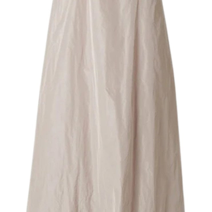 The KATHARINA HOVMAN Sleeveless Dress in Heavy Taffeta features a purist style with pleated texture, creating an elegant appearance. Its slightly shiny taffeta fabric adds sophistication to the outfit.