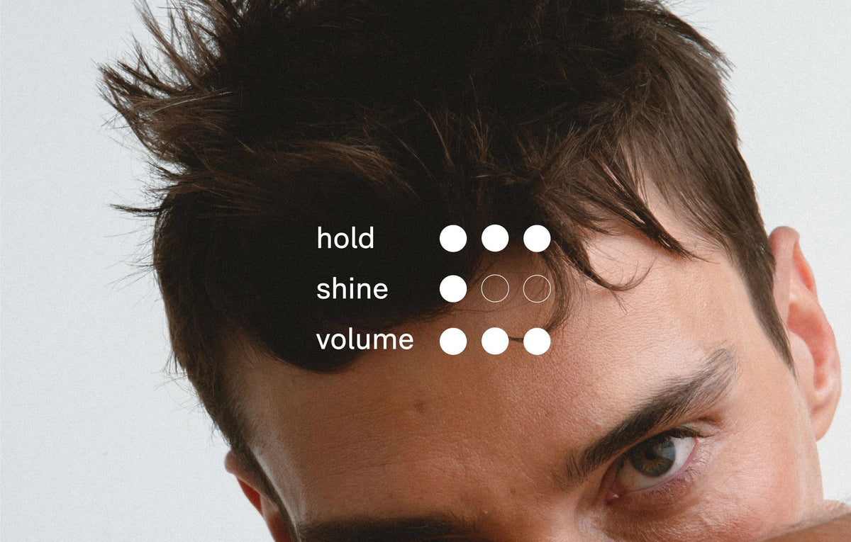 JACK HENRY - HAIR CLAY: A black circular container with white text, delivering all-day hold, volumizing matte finish, and hair-strengthening benefits to support growth. Size: 1.6oz / 50ml.