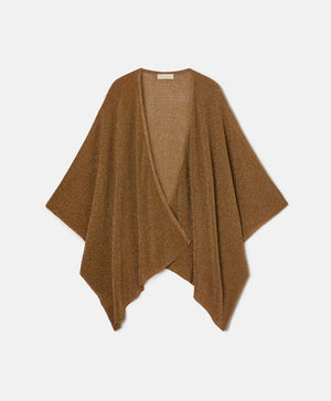 Close-up of the MOMONI - DIVINA KNIT CARDIGAN, showcasing its textured surface with a uniform stippled pattern in muted blue-gray, reminiscent of a finely woven material echoing the elegance and meticulous detail of a formal outfit.