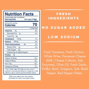A jar of YO MAMA'S VODKA SAUCE by YO MAMA'S FOODS. The label indicates it's made with fresh ingredients, is all-natural, KETO certified, contains no sugar, and is gluten-free. Handmade in small batches, the jar has a net weight of 25 oz (708g).