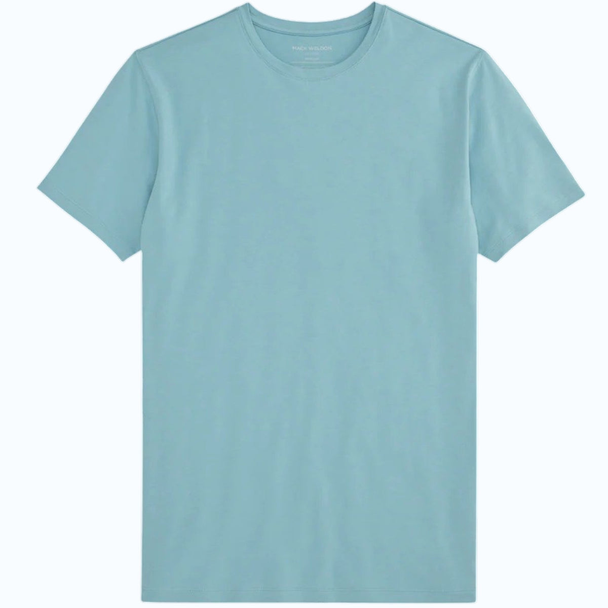 The MACK WELDON Silver Crew Neck T-Shirt in Porcelain, a plain short-sleeve style made from soft Supima cotton, is shown on a white background.