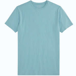 The MACK WELDON Silver Crew Neck T-Shirt in Porcelain, a plain short-sleeve style made from soft Supima cotton, is shown on a white background.