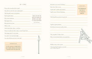 THE ULTIMATE GOLF JOURNAL BY LISA BACH from CHRONICLE BOOKS lets golfers log dates, locations, and results with tips, practice instructions, distance tracking for each club, and notes— all on a stylish beige background.