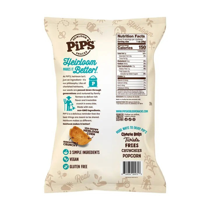 PIPCORN - SEA SALT CORN DIPPERS shown alongside their previous packaging design.