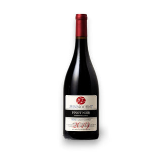 A bottle of ST. INNOCENT ‘MOMTAZI’ PINOT NOIR 2019 from WINE: WINEBOW, made with biodynamic grapes sourced from the acclaimed Momtazi Vineyard. The bottle features a red foil top and a cream label bearing the vineyard name, vintage year, and additional details. It is photographed against a white background.