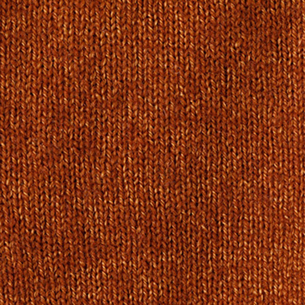 Close-up of a warm, rusty orange knitted fabric showcasing the even stockinette stitch texture of the BASE MILANO - BOXY OVERSIZED V NECK SWEATER by BASE MILANO.
