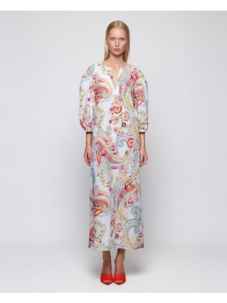 MIRTO 1956 - PAISLEY PRINT LONG SLEEVE DRESS - Fearrington Village MIRTO 1956 - PAISLEY PRINT LONG SLEEVE DRESS - Fearrington Village
