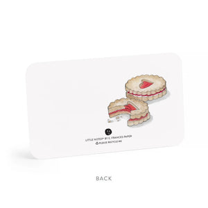 The "E. FRANCES PAPER - LATTE LITTLE NOTES" features a lovely watercolor illustration of a coffee cup with latte art, prominently displayed in clear packaging, inviting you to use all 85 notes generously.