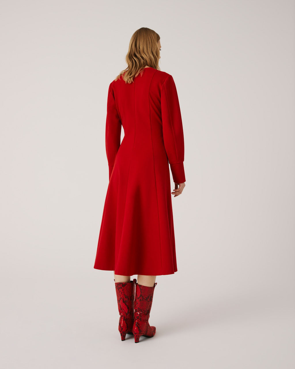 SFIZIO - LONG SLEEVE V-NECK FLARE SKIRT DRESS - Fearrington Village SFIZIO - LONG SLEEVE V-NECK FLARE SKIRT DRESS - Fearrington Village