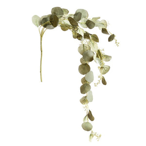 The NAPA HOME AND GARDEN - SILVER DOLLAR EUCALYPTUS SPILLER features cascading green leaves and small white flowers on slender stems, ideal for crafting a stunning greenery garland or centerpiece.
