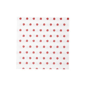 The VIETRI - DOT DINNER NAPKIN by VIETRI is a square, Italian-made napkin with evenly spaced small blue dots on a white background.