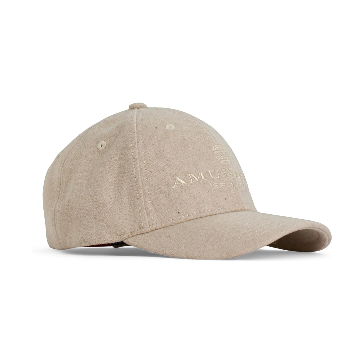 The AMUNDSEN SPORTS - WOOL CAP is a dark brown wool cap with a curved brim, subtle front embroidery, Norwegian design touches, and an adjustable strap, shown on a white background.