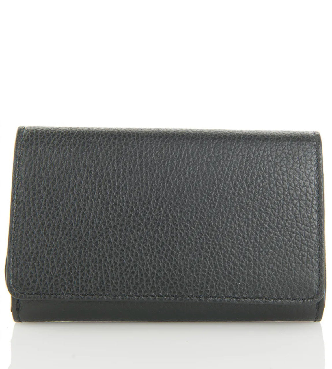 The LE BORSETTE LEATHER WALLET is a small, tan-colored, textured leather accessory featuring a rectangular shape and a fold-over flap design. Crafted in Italy from genuine leather, this wallet exudes simplicity and elegance with no visible branding or patterns, and measures 15cm x 9.5cm against a plain white background.