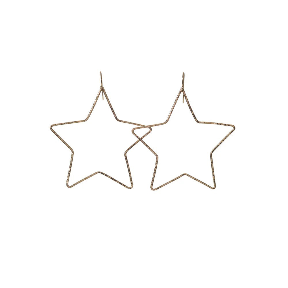 Add a touch of elegance to any look with the KENDA KIST - STAR HOOPS by KENDA KIST, stunning 14k gold filled star hoop earrings.