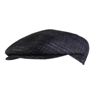 A green check-patterned wool flat cap, the WIGENS Ivy Slim Italian Soft Check Cap, displayed on a white background.