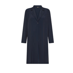 Embrace elegance with the SEVENTY VENEZIA stretch linen overcoat by SEVENTY. This white coat boasts a single button closure, notched lapel, and relaxed fit, delivering a minimalist yet chic knee-length silhouette perfect for any ensemble.