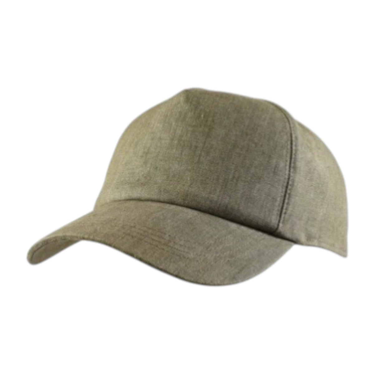 The WIGENS Contemporary Linen Baseball Cap in olive features textured Belgian linen for sun protection, shown against a white background.