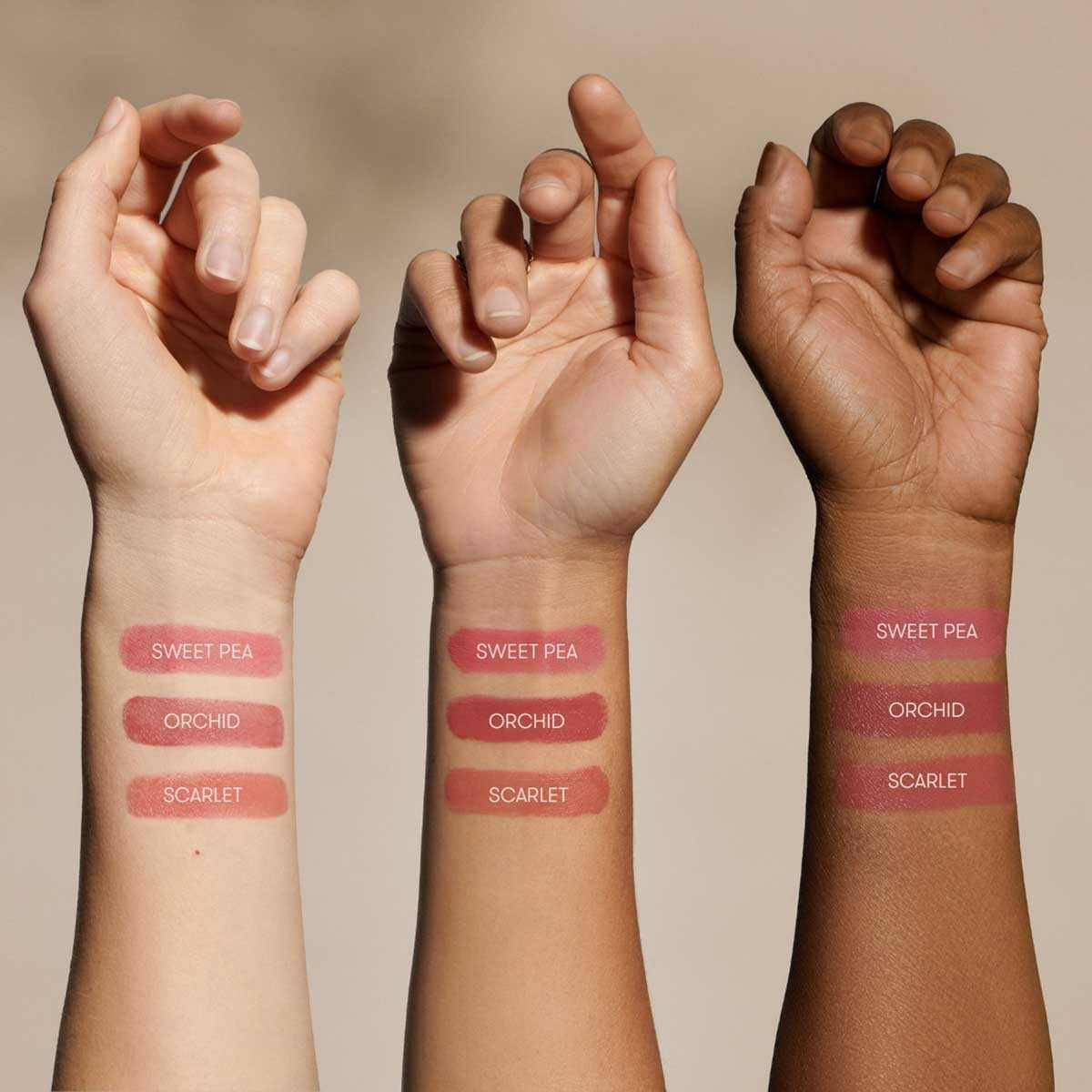 A single swatch of MINORI - CREAM BLUSH in Scarlet sweeps across a white background, revealing its creamy texture and rich pigment—capturing the effortless glow of a natural-looking blush from MINORI.