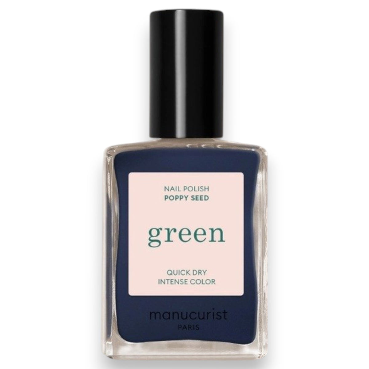 Discover MANUCURIST GREEN™ Nail Polish in Poppy Seed by MANUCURIST INC—featuring a vibrant, glossy shade inspired by blue nail polish swatches. This bio-sourced, non-toxic polish offers a chic and modern blue tone, ideal for those seeking a clean beauty alternative with a sophisticated finish reminiscent of both English and French-inspired hues.