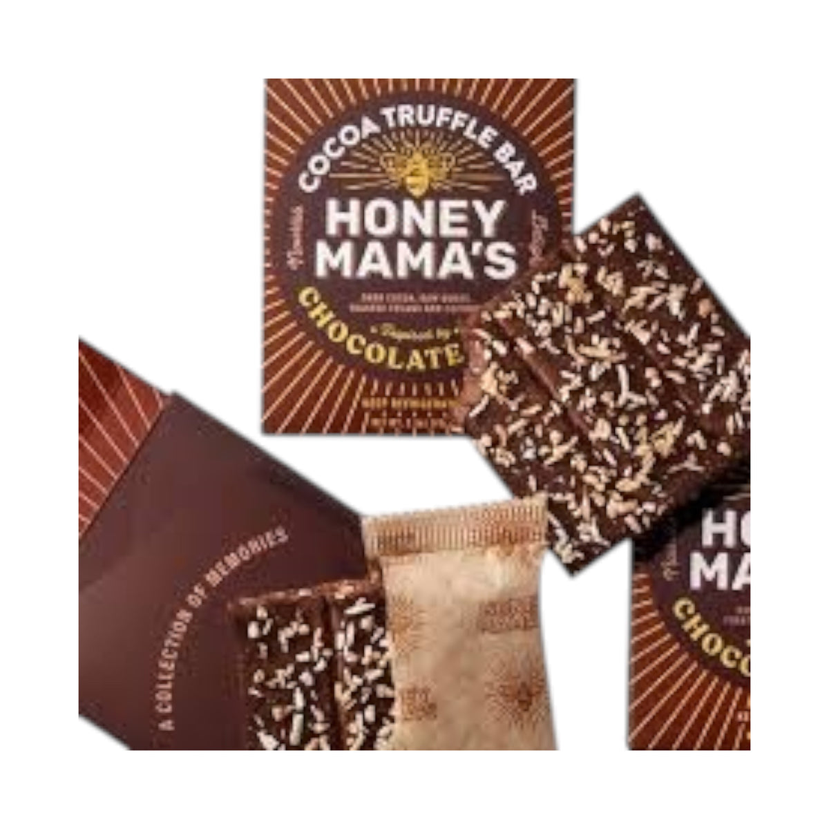 A box of Honey Mama&#39;s Chocolate Cake Truffle Treats—dairy free, gluten free, soy free, and refined sugar free. Made with real foods by Honey Mama’s; perfect for a paleo lifestyle.