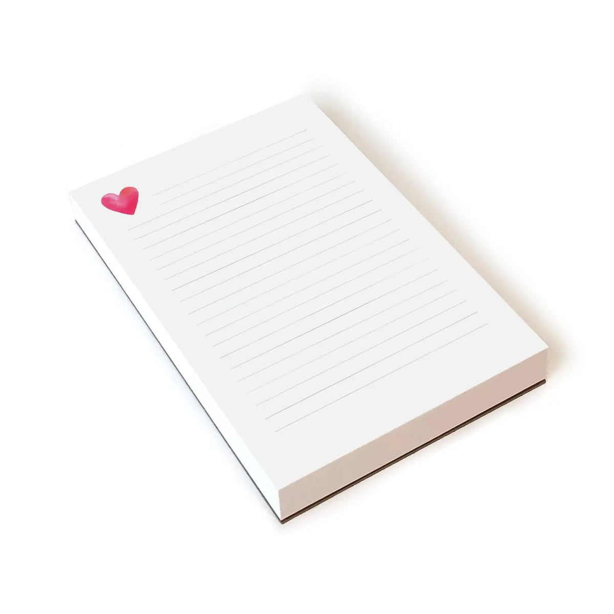 The E. Frances Paper Heart Lined Notepad boasts a charming pink and red heart illustration in the top left corner, reflecting the brand's commitment to quality products that blend style with functionality.