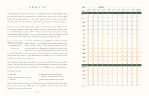 THE ULTIMATE GOLF JOURNAL BY LISA BACH from CHRONICLE BOOKS lets golfers log dates, locations, and results with tips, practice instructions, distance tracking for each club, and notes— all on a stylish beige background.