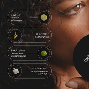 A round, black lid labeled "JACK HENRY - HAIR CREAM" highlights its light hold, moisturizing, defining, and anti-frizz benefits. The JACK HENRY brand name and size (1.6oz/50ml) are displayed—ideal for light hold and nourished hair.