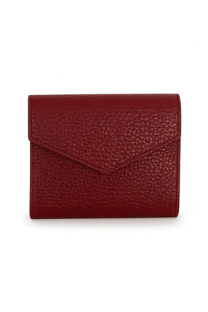 LE BORSETTE LEATHER FOLDOVER WALLET in brown pebbled leather with an envelope-style flap.