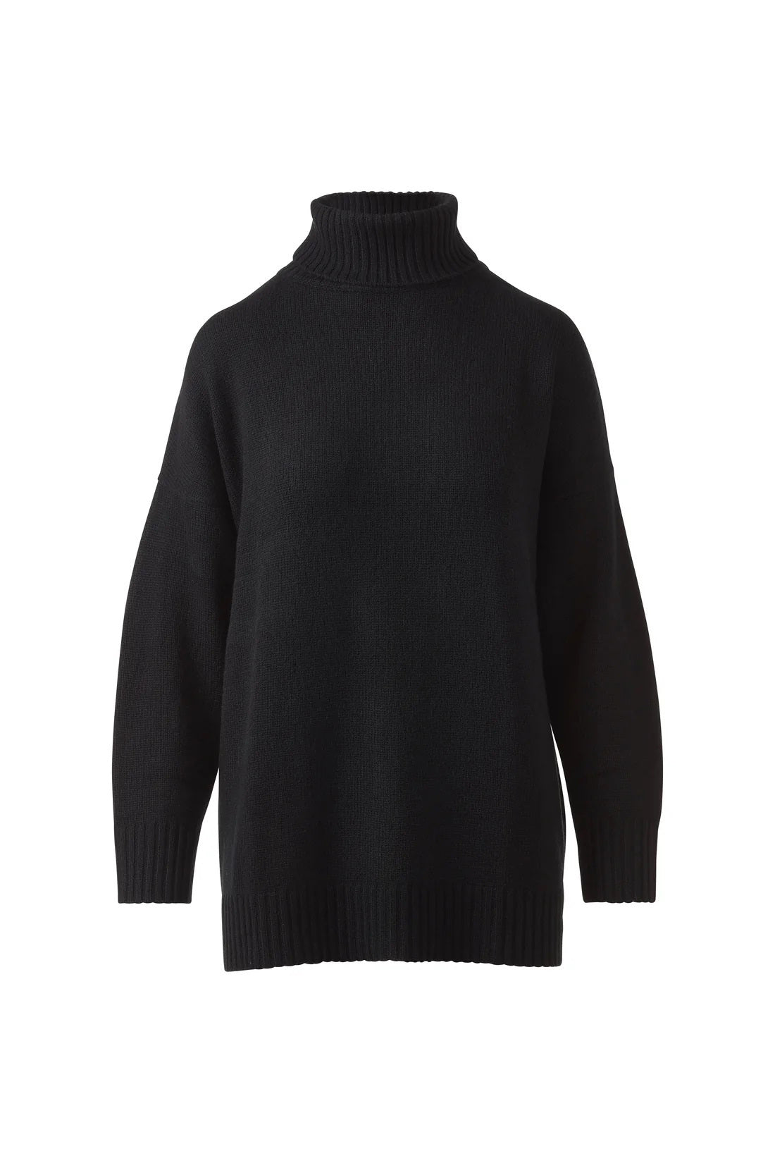 The KINROSS CASHMERE oversized cozy mock neck sweater features long sleeves with ribbed cuffs, hem, and collar in beige cashmere, shown on a white background.