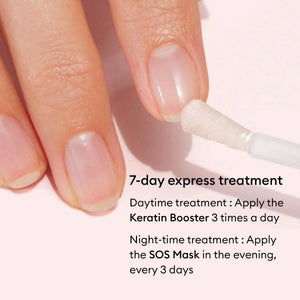 Two MANICURIST - DAY AND NIGHT DUO bottles by MANUCURIST INC shown with text: "85% said their nails were harder*, 80% noticed more hydration**," based on clinical and consumer tests over two weeks.