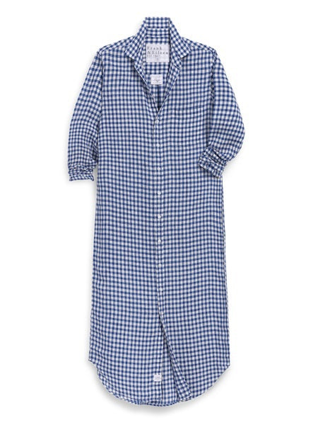 FRANK AND EILEEN - RORY MAXI SHIRTDRESS IN ITALIAN CLASSIC LINEN BLUE -  Fearrington Village