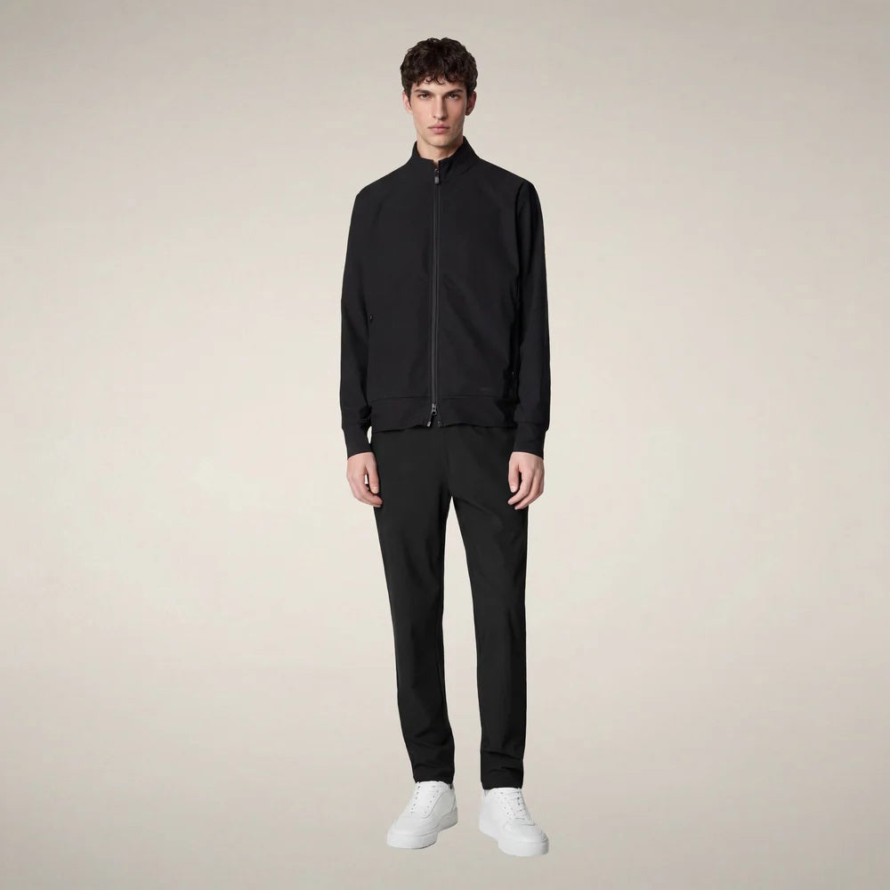 SAVE THE DUCK - MICHAEL PANTS: Beige, lightweight quick-dry trousers with an elastic waistband and straight-leg fit by SAVE THE DUCK, displayed from the front against a neutral background.
