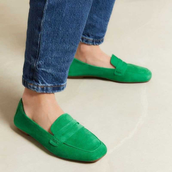 REQINS - HEMA SUEDE LOAFER IN GAZON GREEN - Fearrington Village