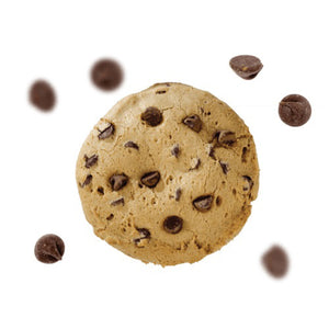 A package of WOW Baking Company's Gluten Free Chocolate Chip Cookies is shown. The packaging is predominantly white with a vertical brown stripe on the left side. Text indicates that the cookies are gluten-free, made with natural ingredients, GMO-free, and weigh 78 grams. An illustration of a cookie hints at their delicious flavor.