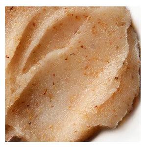 A red glass jar with a clasp lid is labeled "ELEMIS - EXOTIC LIME & GINGER SALT GLOW" from the brand ELEMIS - STEINER. The text indicates it weighs 490 grams or 17 US ounces. This salt scrub exfoliates and moisturizes the skin, and the jar is displayed against a white background.