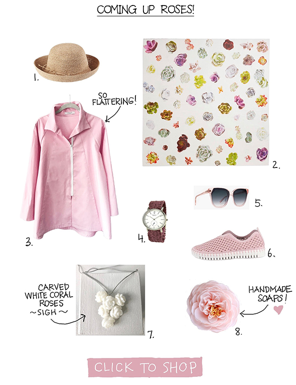 fashion featuring roses at Dovecote Style in Fearrington Village