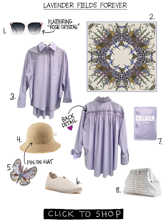 lavender-themed fashion at Dovecote Style in Fearrington Village