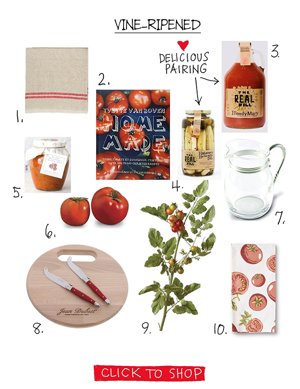 tomato-themed gifts at Nest home in Fearrington Village
